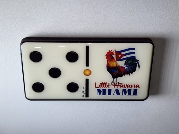 Miami Magnet Domino tile adorned with the iconic image of a rooster. - Image 5