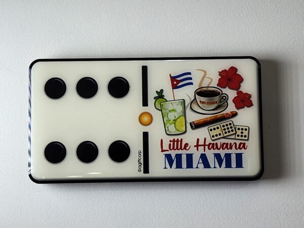 Miami Magnet Domino tile adorned with vibrant culture of Little Havana