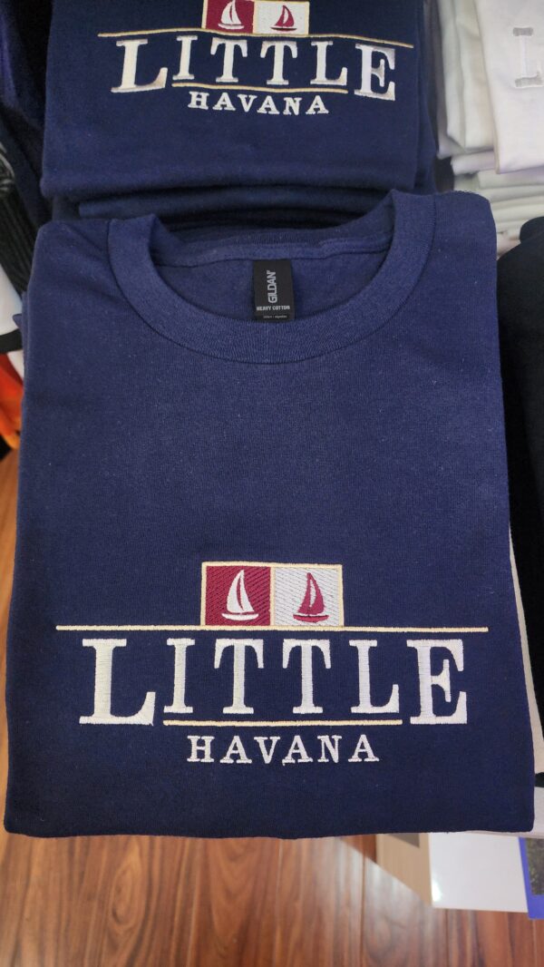 100% Cotton Embroidered Unisex T-Shirt – Little Havana / Elegant Sailboat