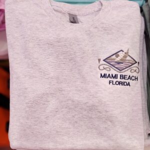 100% Cotton Embroidered Unisex T-Shirt – Little Havana / Sailboat with a sailor's rope in Miami Beach, Florida