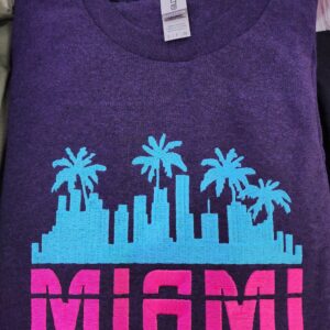 100% Cotton Embroidered Unisex T-Shirt – Miami, Florida / Futuristic City Of Miami