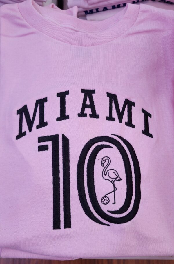 “Miami 10” Flamingo Tee – Cotton Candy Pink Edition / 100% Cotton Embroidered Unisex T-Shirt