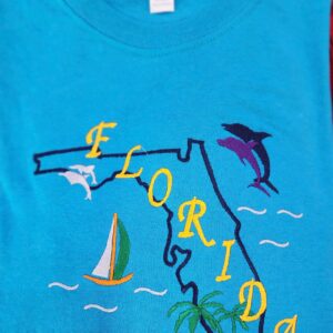 MIAMI BEACH DREAM TEE – Wear the Magic of Florida! / 100% Cotton Embroidered Unisex T-Shirt