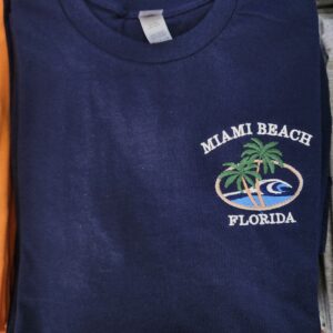 The Miami Beach Classic Tee 🌴/ 100% Cotton Embroidered Unisex T-Shirt