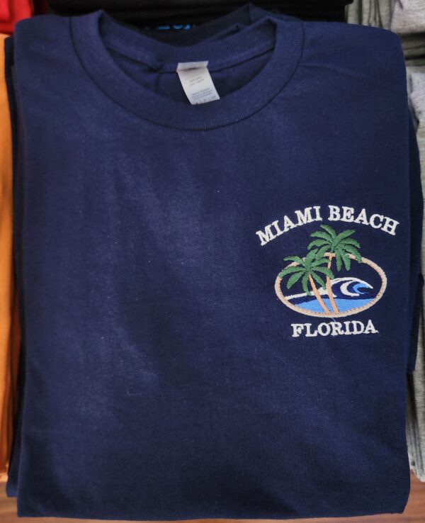 The Miami Beach Classic Tee 🌴/ 100% Cotton Embroidered Unisex T-Shirt