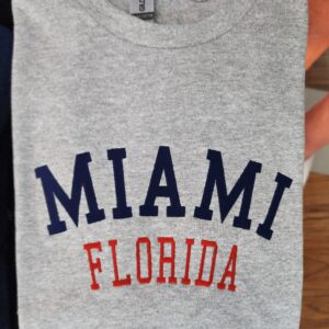 💥 Featured: The Classic Collegiate Miami Tee 💥/ 100% Cotton Embroidered Unisex T-Shirt