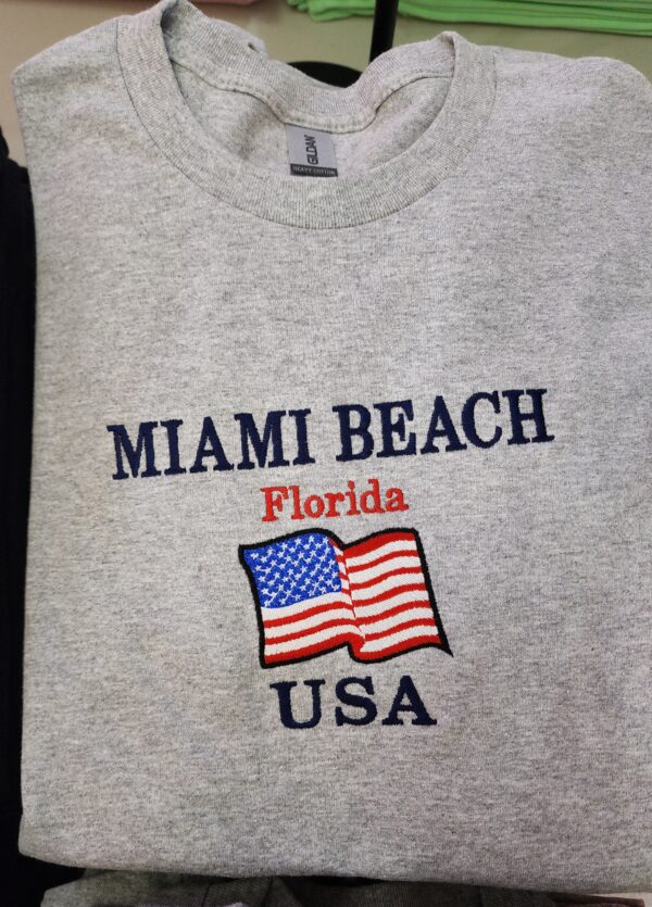 GLOW Miami Beach Shirt / 100% Cotton Embroidered Unisex T-Shirt